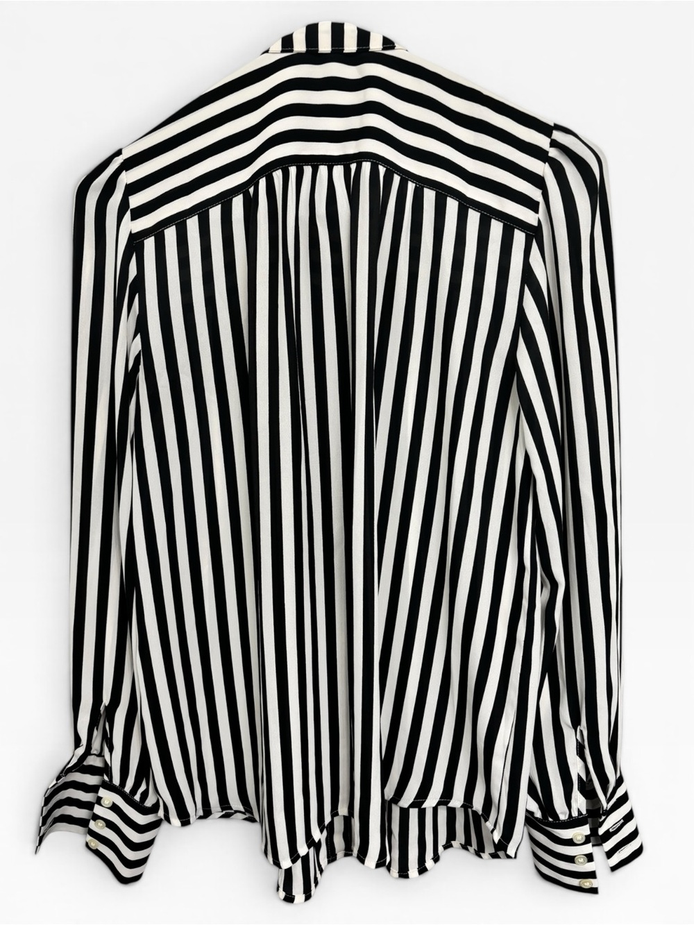 LOFT Black & White Striped Long Sleeve Button-Down Blouse (Size XS) - Picture 3 of 4